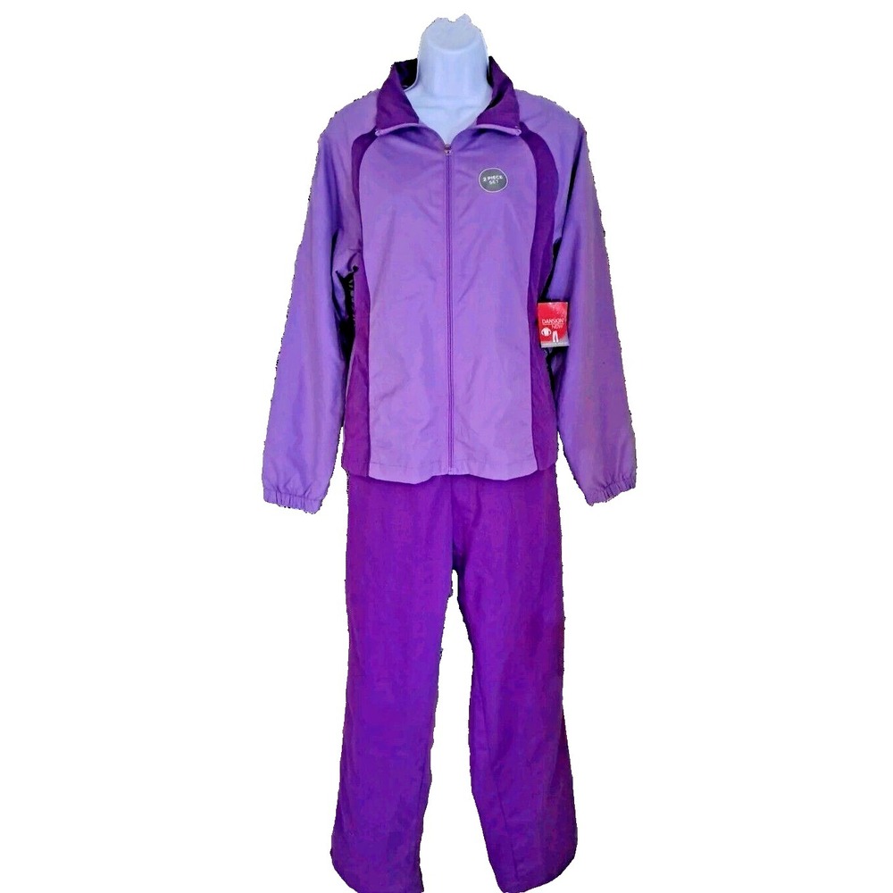Danskin Now 2-piece Track‎ Suit Size M Colorful Berry Lightweight Workout  NWT